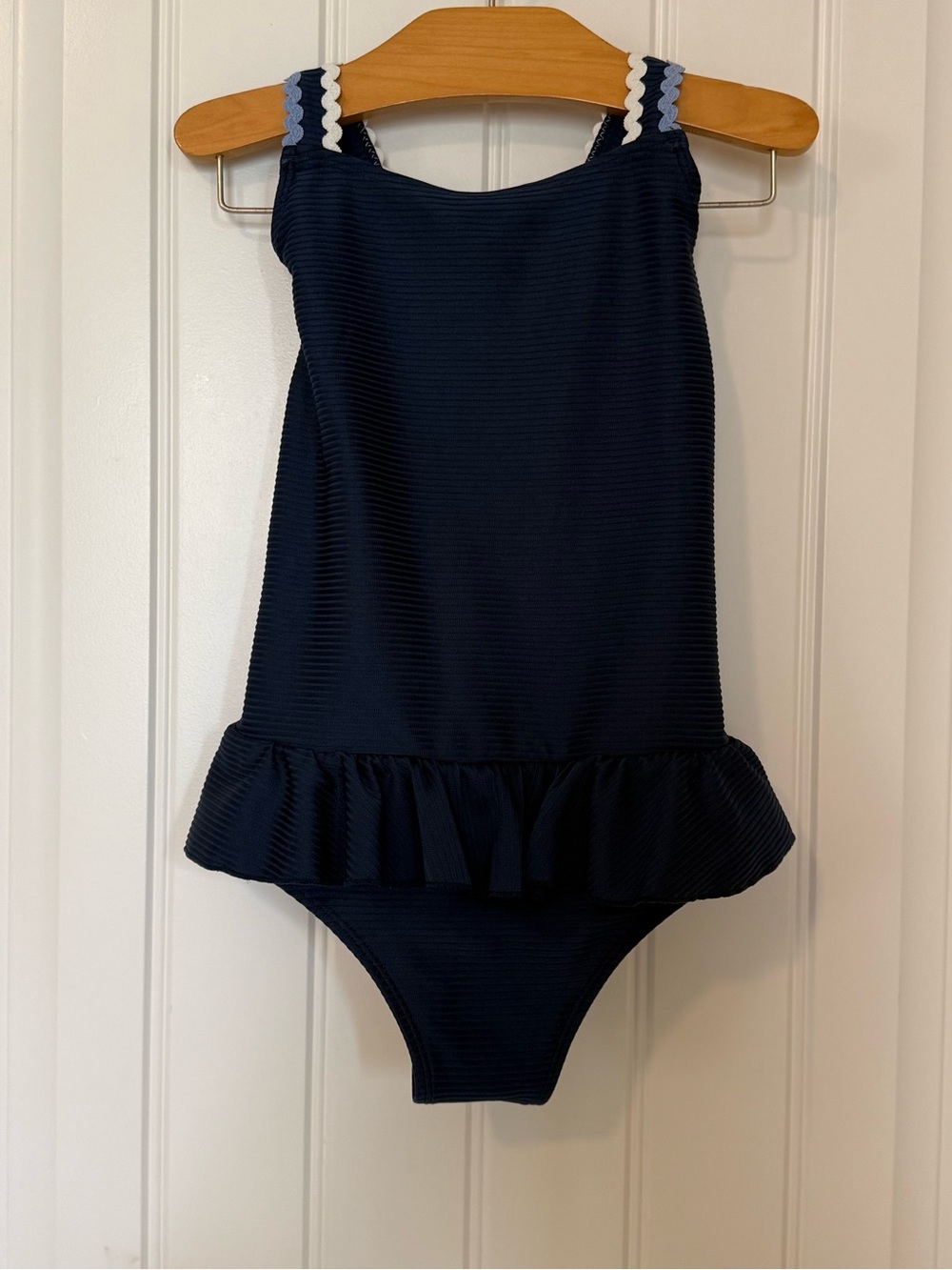 The Beaufort Bonnet Taylor Bay Bathing Suit Navy Ribbed Girls Size 6(Approx)